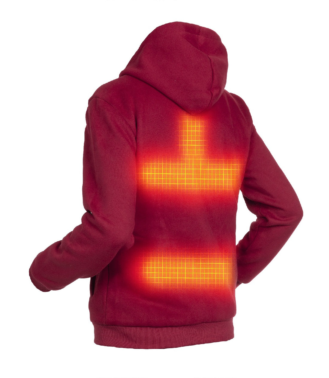 Beheizter Hoodie - Herren | Dual Heating - Burgund