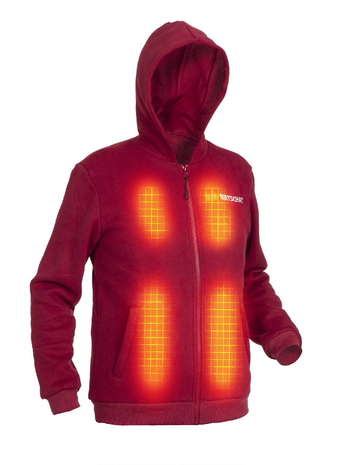 Beheizter Hoodie - Herren | Dual Heating - Burgund